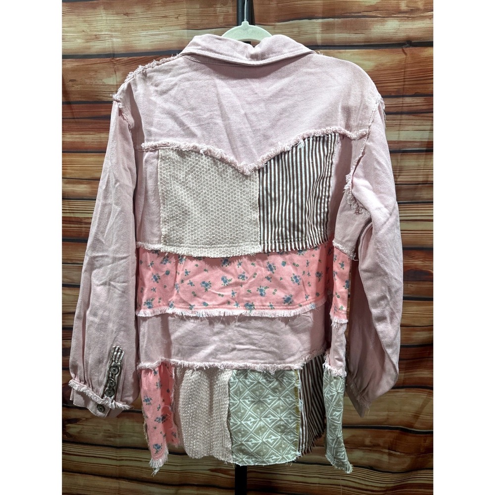 POL Patchwork Pink Button-Up Jacket - Picture 6 of 7